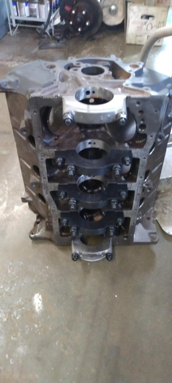 1969 351w block, thermal, cleaned, magnaflux line, honed with 4 bolt mains, caps and studs, standard bore, #c9oe-6015-B, used