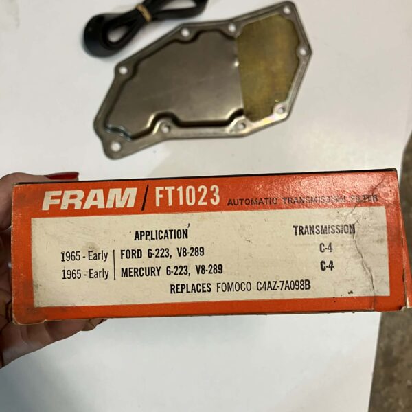 Transmission filter, Fram #FT1023, fits 1965 Ford/Mercury, racing new, old stock