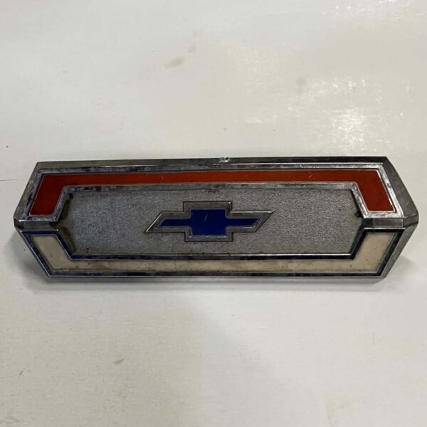 Chevy bowtie emblem, 6 1/2 inches long, #7743209?, El Camino tailgate, used