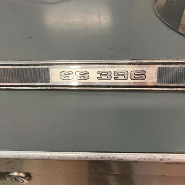 SS 396 Emblem, 20 1/2 inch long, interior dash, 1969?, used